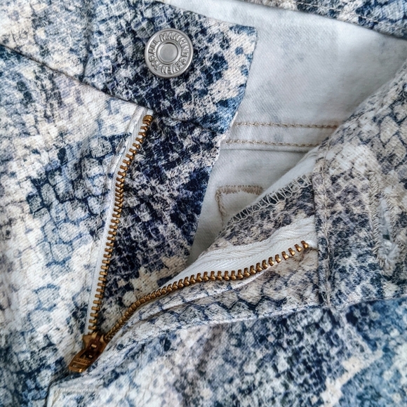 7 For All Mankind Mid Rise Skinny Ankle Jeans Snake Stretch Denim Indigo 30 NWT - Picture 10 of 14